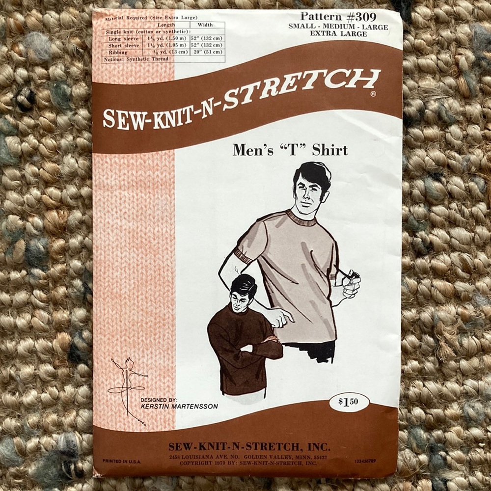 Sew-knit-N-Stretch, Men’s T Shirt, Pattern #309